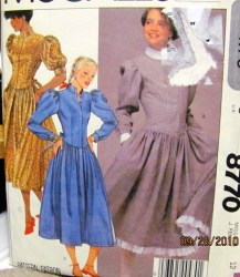 8770 COUNTRY WESTERN PULLOVER SS-LS FLARE DRESS PATTERN 12